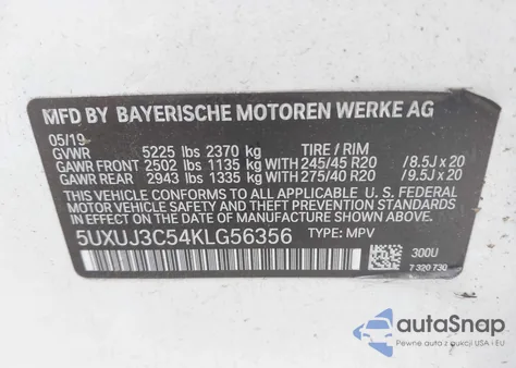 2019 BMW X4 xDrive30I from USA, damaged, VIN 5UXUJ3C54KLG56356